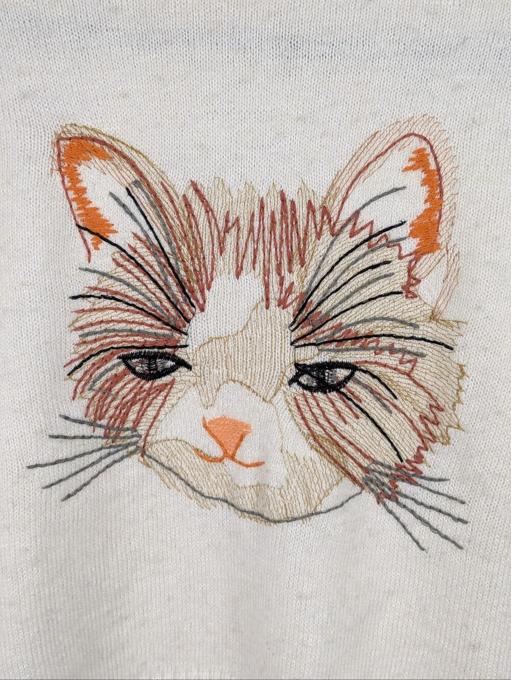 Anthropologie Moth Miaou Sweater S Embroidered Cat Excellent Condition - Picture 4 of 6